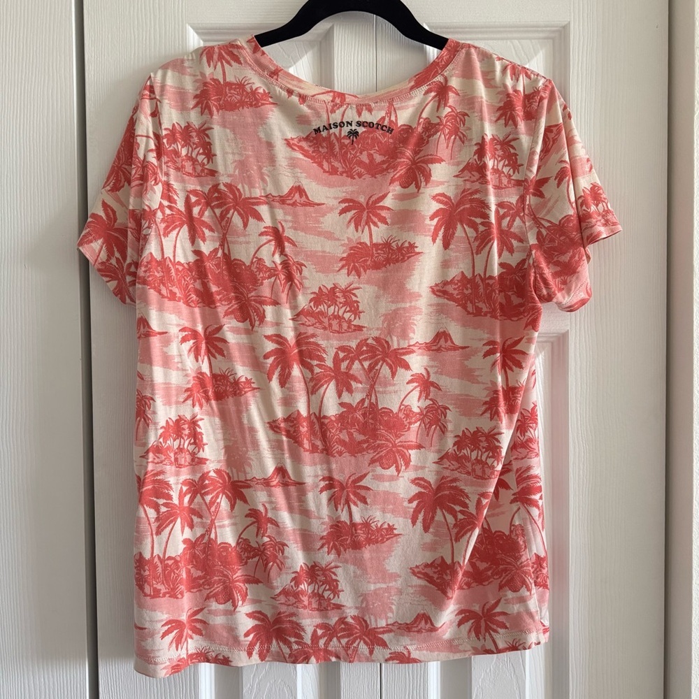 SCOTCH AND SODA Tropical Pink Palm Tree T-Shirt, Size S - Picture 5 of 10